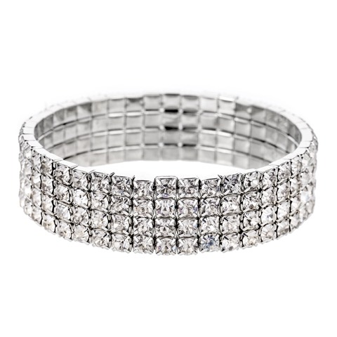 Bracelet Sterling Silver Crystal Rhinestone Tanzanite White Sapphire