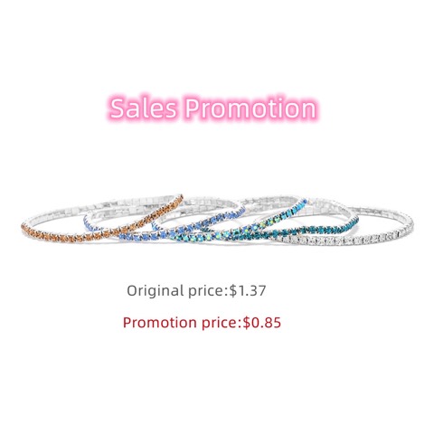 Promotion -Rhinestone Stretch Bracelets wholesale-5pcs/set