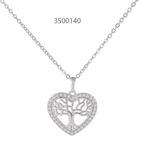 #Cubic Zirconia Heart Cross Pendant Necklace with Creative Design-Wholesale