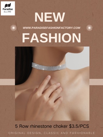 Wholesale Rhinestone Choker Bracelet Ring Set - Paradise Jewelry for Women
