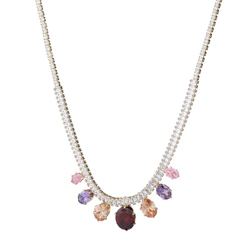 Stunning Crystal Zircon Necklace - New Design Support Stone Customization