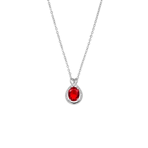 #Exquisite Red Round Zircon Pendant Necklace Wholesale, Custom stone colors