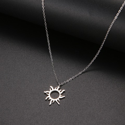 Silver Plated Sunlight Pendant Necklace Cheap Wholesale Jewelry