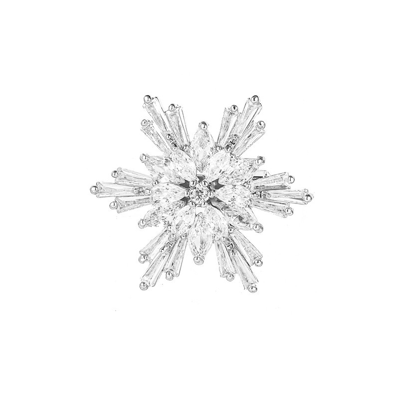 28mm Super Shiny Snowflake AAA Cubic Zirconia Crystal Brooch and Button Cheap Wholesale