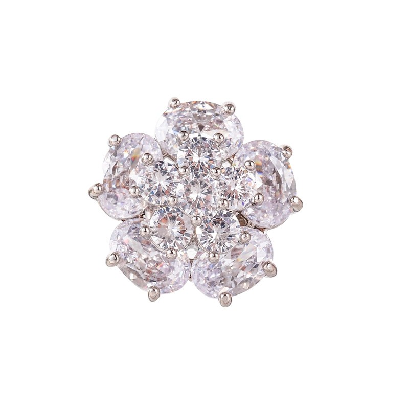 Flower Cubic Zirconia Brooch and Button Cheap Wholesale