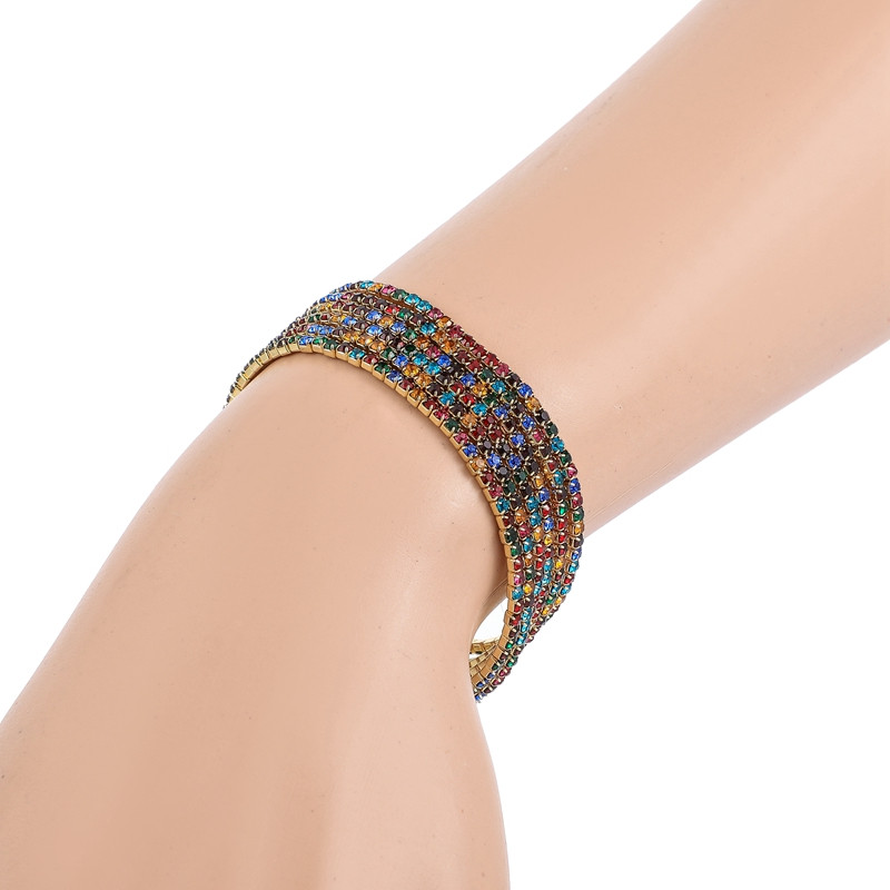 Rhinestone Stretch Bracelets jewelry Wholesale 2mm 6pc 6 Rows, customizable
