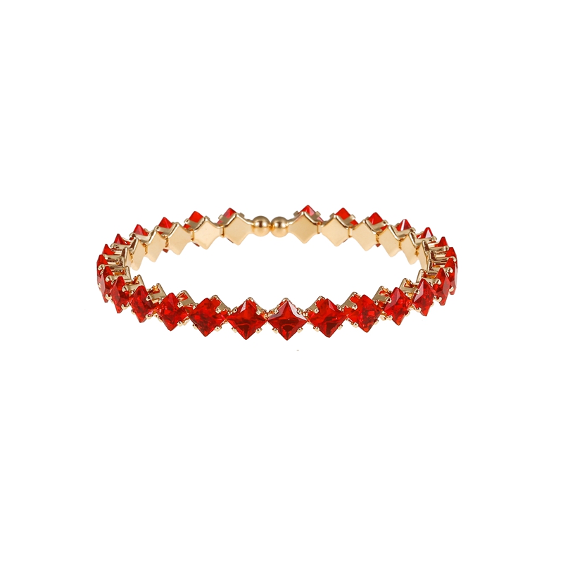 Square Cubic Zirconia Bangle Bracelet for Bridesmaid