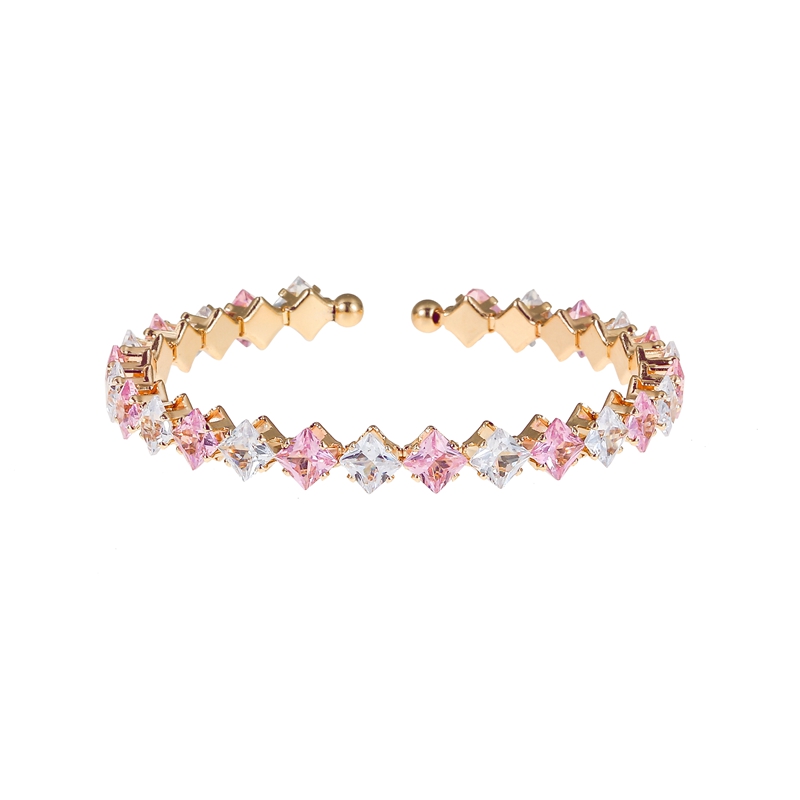 Coil Bangle Bracelet Cheap Cubic Zirconia Square Crystal — photo 5