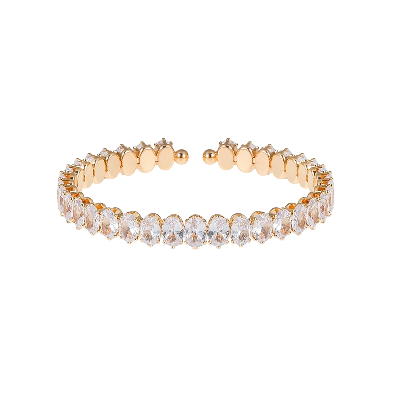 Coil Bangle Bracelet Cheap Cubic Zirconia Square Crystal — photo 4