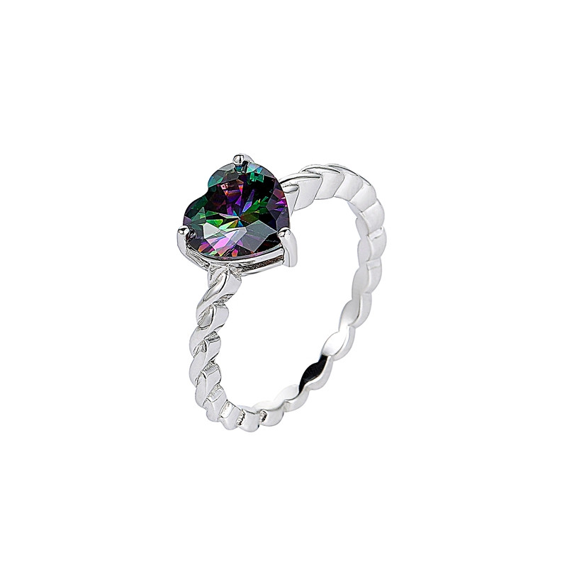 Cubic Zirconia Ring Shiny Square for Wedding — photo 2
