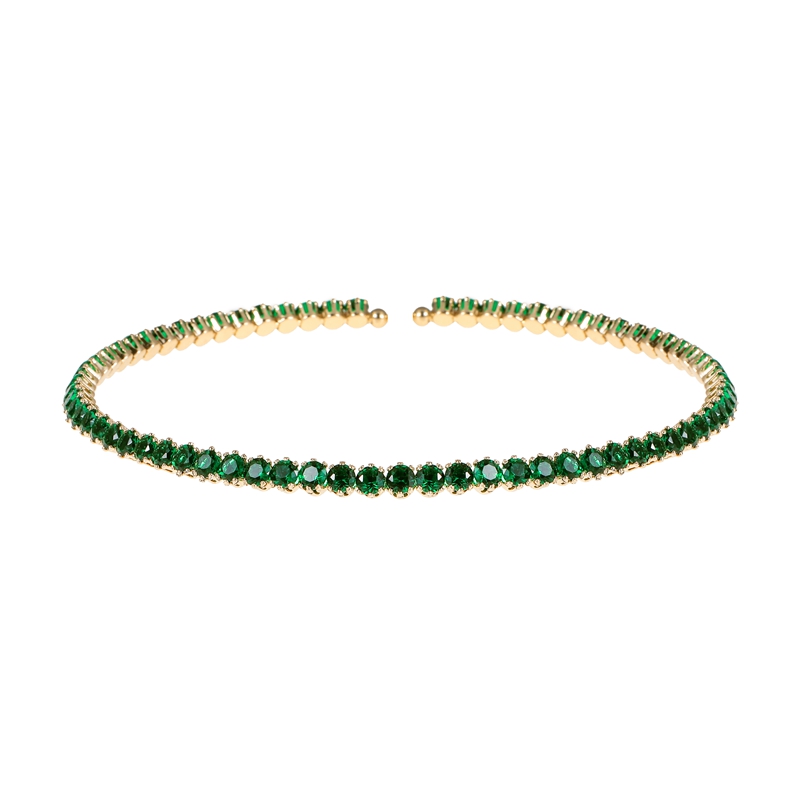 Round Women's Cubic Zirconia Choker Necklace Sparkly Crystal for Party