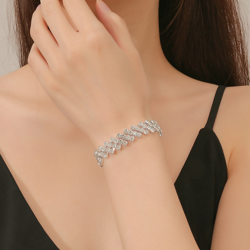 #Knit style rhinestone bracelet jewelry wholesale-Multiple colors combinations wholesale — photo 3