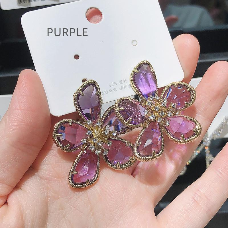 #Big Circle Rhinestone hoop Earrings Exaggerated design-Custom stone color — photo 4