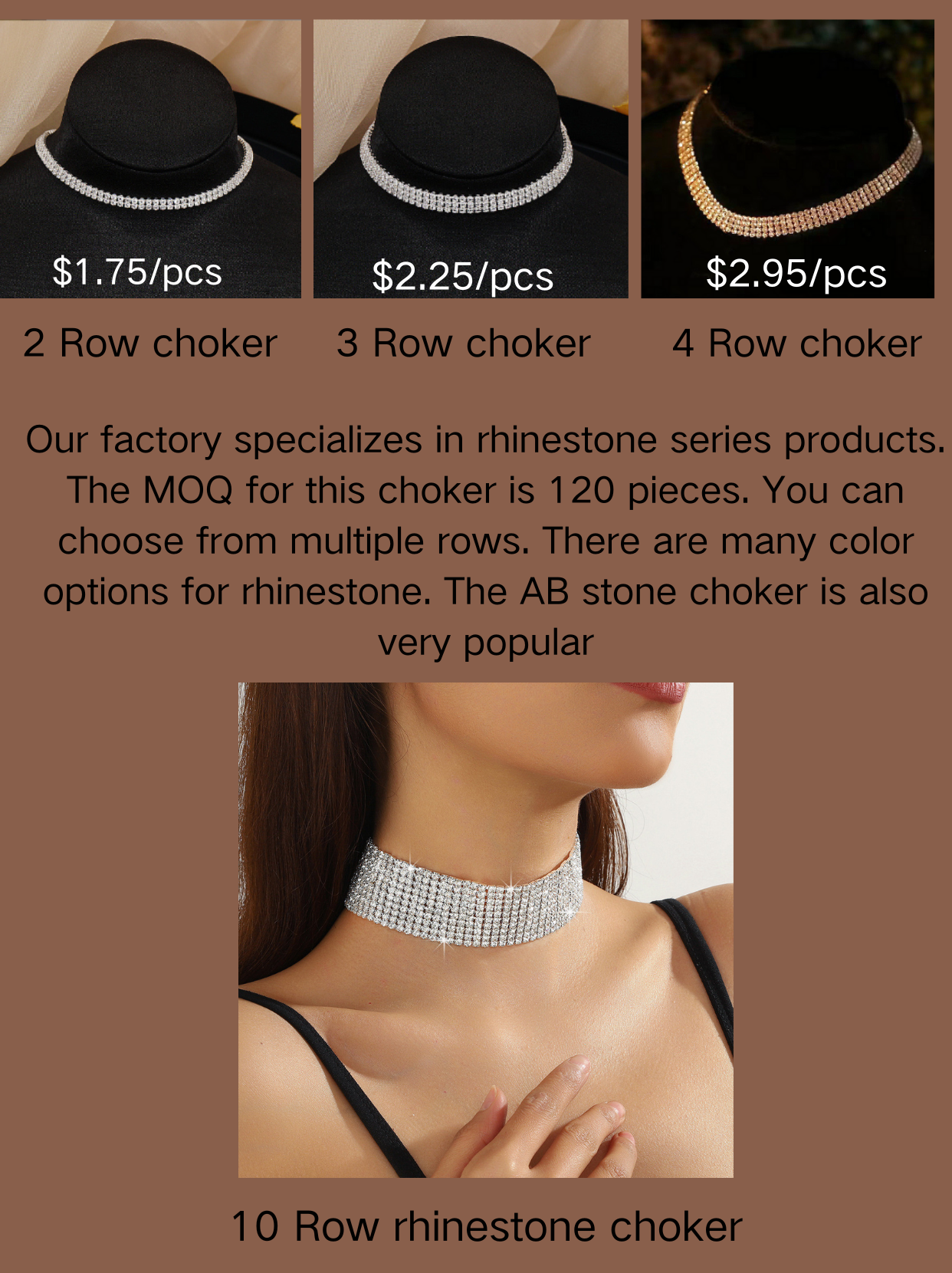 Wholesale Rhinestone Choker Bracelet Ring Set - Paradise Jewelry for Women