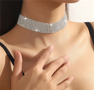 Custom Rhinestone Choker Necklace,Bracelet,Ring - Paradise Fashion Jewelry Supplier
