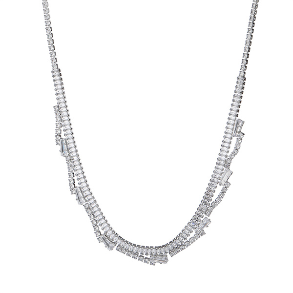 Exquisite Colored Zircon Necklace Women Choker Cubiz Zirconia Jewelry - customizable zircon color — photo 2