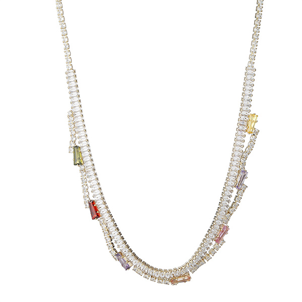 Exquisite Colored Zircon Necklace Women Choker Cubiz Zirconia Jewelry - customizable zircon color