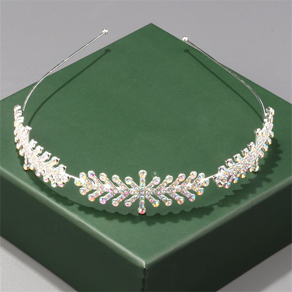 High-end rhinestone headband, elegant full rhinestone leaf bridal hair accessory jewelry Wholesale, Custom stone colors