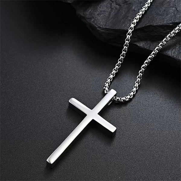 New Titanium Steel Cross Necklace for Men -factory hot sale — photo 4