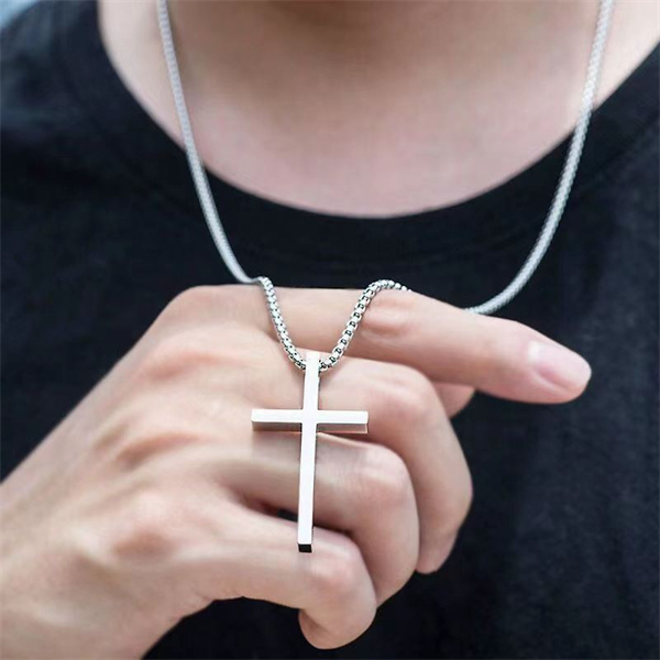 New Titanium Steel Cross Necklace for Men -factory hot sale