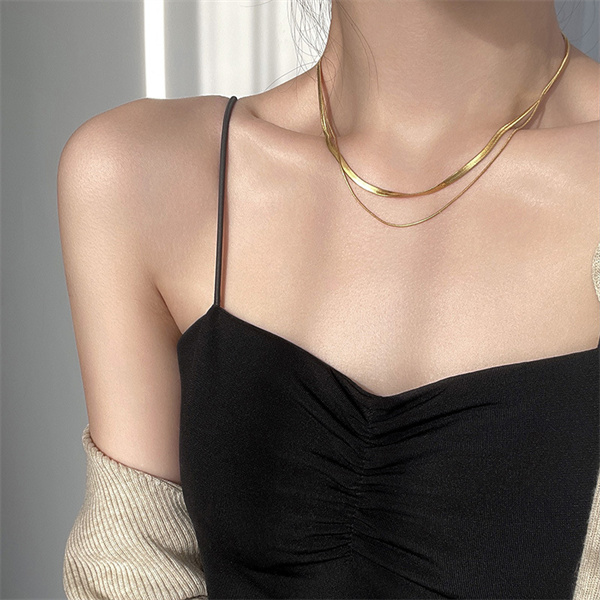 Sparkling rhinestone Heartbeat Electrocardiogram Clavicle Chain Necklace-factory hot sale — photo 4